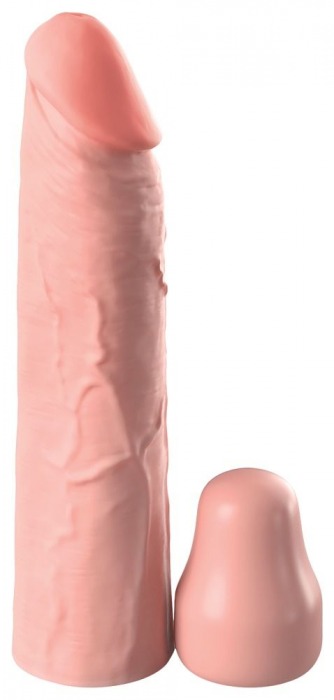 Телесная насадка-удлинитель 1 Inch Silicone X-tension - 17,8 см. - Pipedream - в Шахтах купить с доставкой