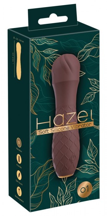 Коричневый вибратор-жезл Hazel 01 - 14 см. - Orion