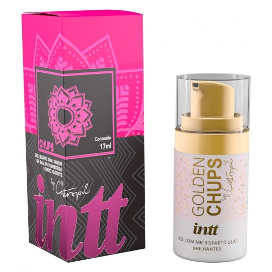 Возбуждающий гель Golden Chups с малиновым ароматом - 17 мл. - INTT - купить с доставкой в Шахтах