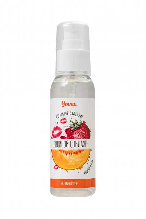 Съедобная гель-смазка Yovee «Двойной соблазн» с Д-пантенолом и вкусом клубники и дыни - 100 мл. - ToyFa - купить с доставкой в Шахтах