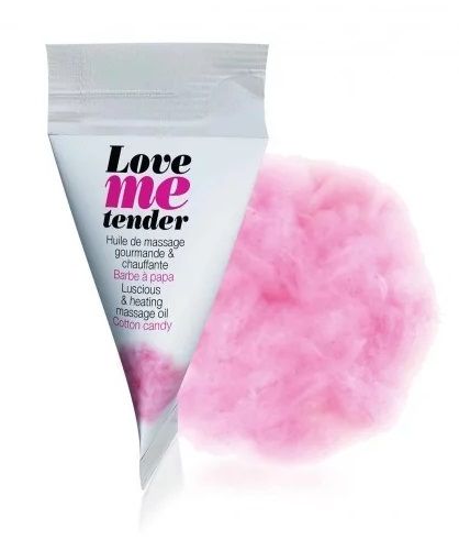 Съедобное согревающее массажное масло Love Me Tender Cotton Candy с ароматом сладкой ваты - 10 мл. - Love to Love - купить с доставкой в Шахтах