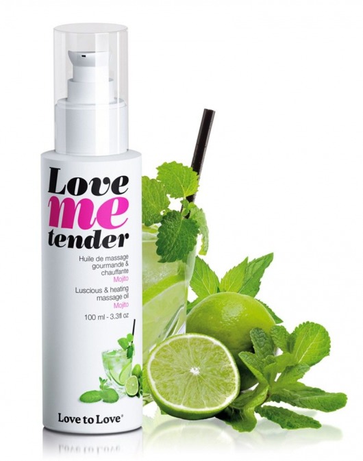 Съедобное согревающее массажное масло Love Me Tender Mojito с ароматом мохито - 100 мл. - Love to Love - купить с доставкой в Шахтах