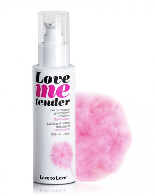 Съедобное согревающее массажное масло Love Me Tender Cotton Candy с ароматом сладкой ваты - 100 мл. - Love to Love - купить с доставкой в Шахтах