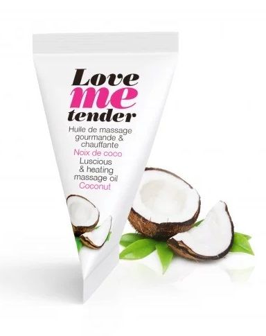 Съедобное согревающее массажное масло Love Me Tender Cocos с ароматом кокоса - 10 мл. - Love to Love - купить с доставкой в Шахтах