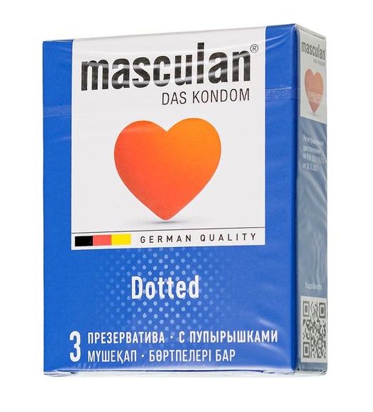Презервативы с пупырышками Masculan Dotted - 3 шт. - Masculan - купить с доставкой в Шахтах