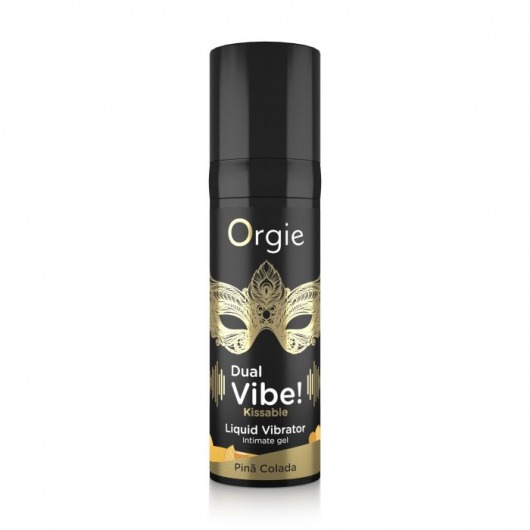 Съедобный гель Dual Vibe Pina Colada с эффектом вибрации и вкусом коктейля пина колада - 15 мл. - ORGIE - купить с доставкой в Шахтах