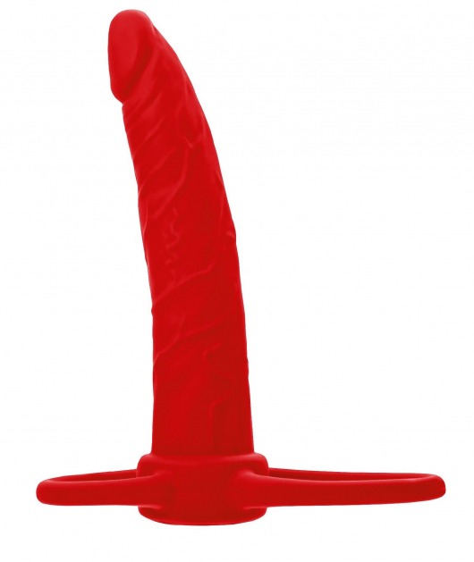 Красная насадка на пенис для двойного проникновения Black Red - 16,5 см. - ToyFa - купить с доставкой в Шахтах