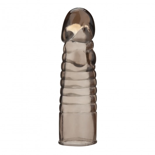 Дымчатая насадка-удлинитель Ribbed Realistic Penis Enhancing Sleeve Extension - 15,2 см. - BlueLine - в Шахтах купить с доставкой