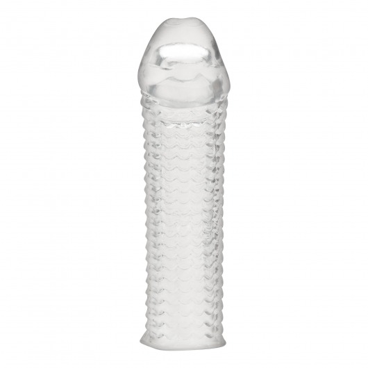 Текстурированная насадка на пенис Clear Textured Penis Enhancing Sleeve Extension - 16,5 см. - BlueLine - в Шахтах купить с доставкой