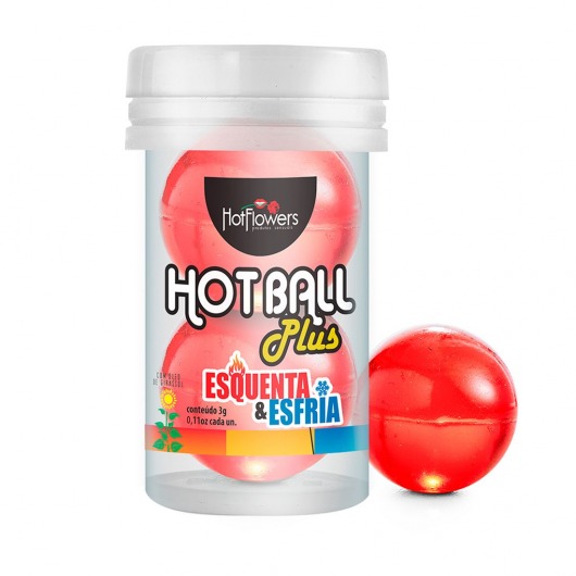 Лубрикант на масляной основе Hot Ball Plus с охлаждающе-разогревающим эффектом (2 шарика по 3 гр.) - HotFlowers - купить с доставкой в Шахтах