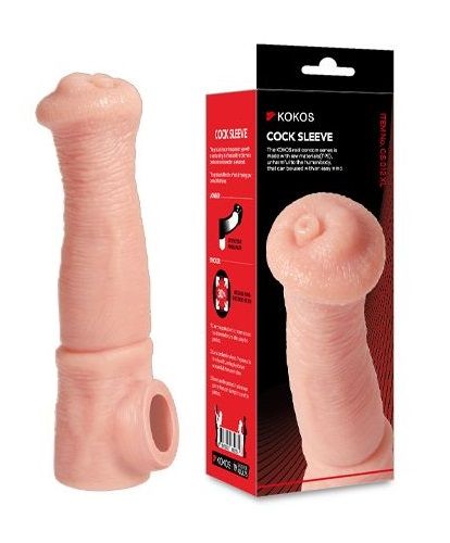 Телесная фантазийная насадка на член Cock Sleeve Size L - KOKOS - в Шахтах купить с доставкой