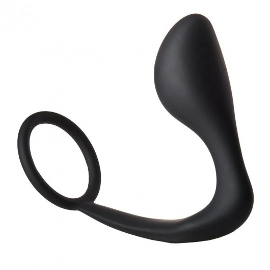 Черное эрекционное кольцо с анальной пробкой Anal Plug With Cockring - Dream Toys - в Шахтах купить с доставкой