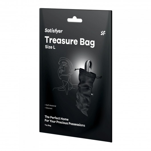 Черный мешочек для хранения игрушек Treasure Bag L - Satisfyer - купить с доставкой в Шахтах