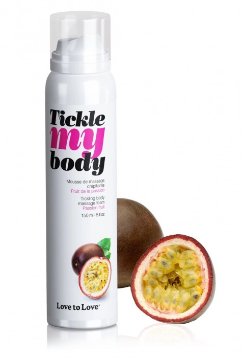 Массажная хрустящая пенка Tickle my body с ароматом маракуйи - 150 мл. - Love to Love - купить с доставкой в Шахтах