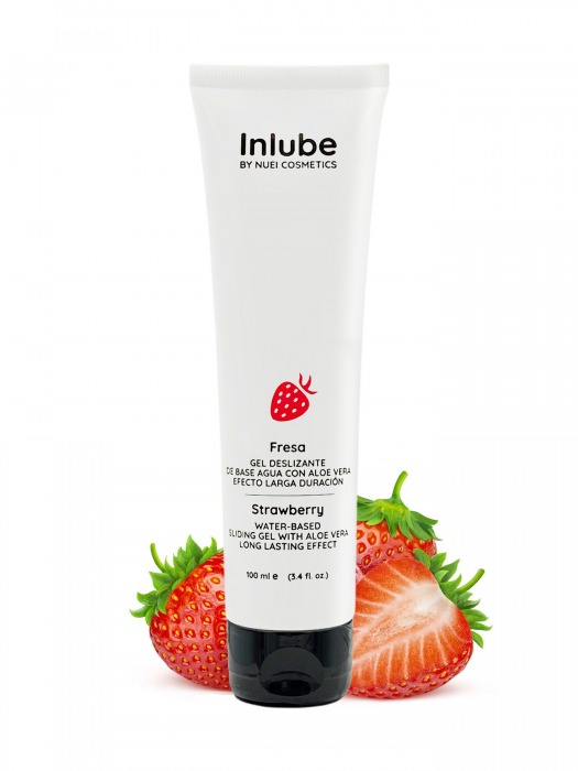 Лубрикант на водной основе Nuei Inlube с алоэ вера и ароматом клубники - 100 мл. - Nuei cosmetics - купить с доставкой в Шахтах