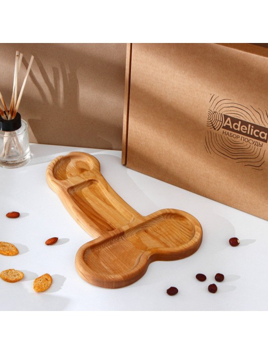 Деревянное блюдо для подачи в форме члена (32,5 х 20 х 1,7 см) - Сима-Ленд - купить с доставкой в Шахтах