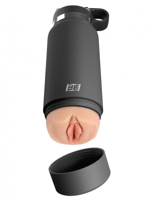 Серый мастурбатор в виде бутылки F*ck Flask - Pipedream - в Шахтах купить с доставкой