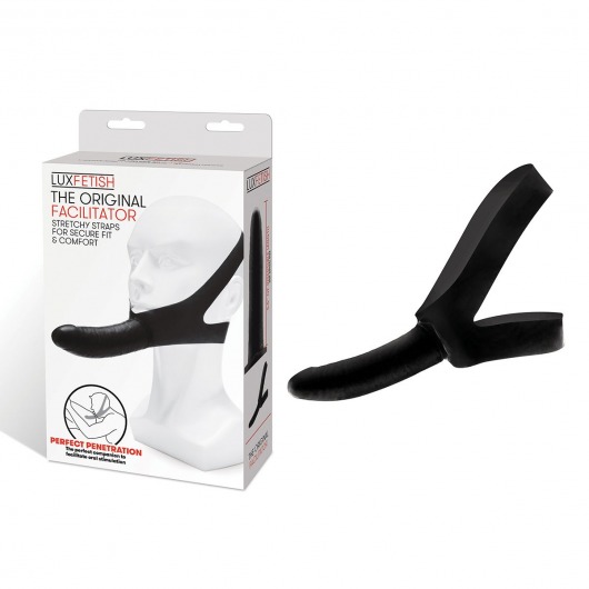 Черный фаллоимитатор с креплением на лицо The Original Facilitator - 14 см. - Lux Fetish - купить с доставкой в Шахтах