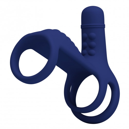 Синяя вибронасадка на пенис Vibrating Penis Sling - Baile - в Шахтах купить с доставкой