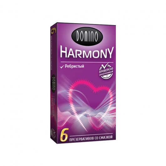 Презервативы с рёбрышками Domino Harmony - 6 шт. - Domino - купить с доставкой в Шахтах