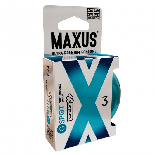 Презервативы Maxus G spot с двойной спиралью - 3 шт. - Maxus - купить с доставкой в Шахтах