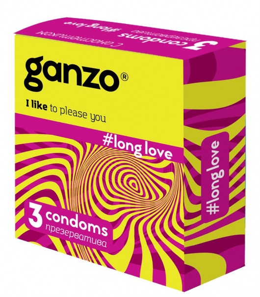 Презервативы с анестетиком для продления удовольствия Ganzo Long Love - 3 шт. - Ganzo - купить с доставкой в Шахтах