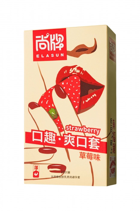 Презервативы Elasun Strawberry с аромато клубники - 10 шт. - Elasun - купить с доставкой в Шахтах