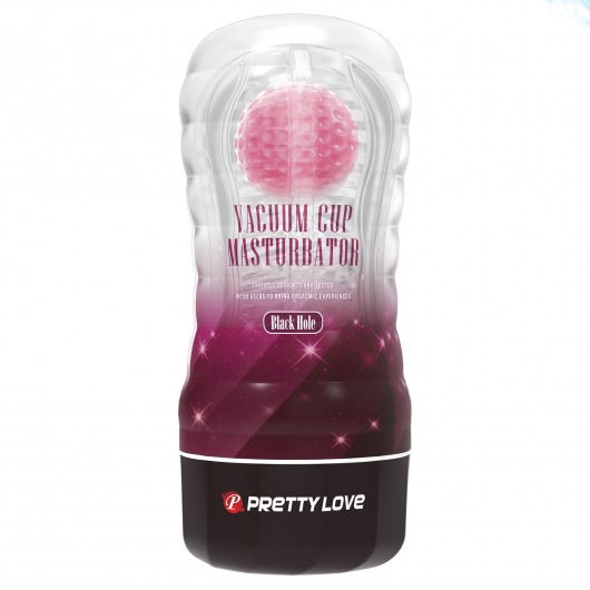 Прозрачный текстурированный мастурбатор Vacuum Cup Masturbator Black Hole - Baile - в Шахтах купить с доставкой