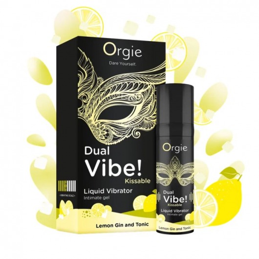 Съедобный жидкий вибратор Dual Vibe! со вкусом лимонного джина с тоником - 15 мл. - ORGIE - купить с доставкой в Шахтах