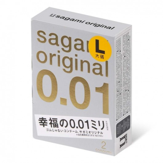 Презервативы Sagami Original 0.01 L-size увеличенного размера - 2 шт. - Sagami - купить с доставкой в Шахтах