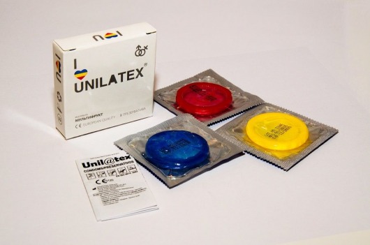 Разноцветные ароматизированные презервативы Unilatex Multifruits - 3 шт. - Unilatex - купить с доставкой в Шахтах