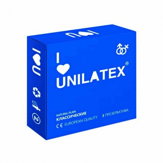 Классические презервативы Unilatex Natural Plain - 3 шт. - Unilatex - купить с доставкой в Шахтах