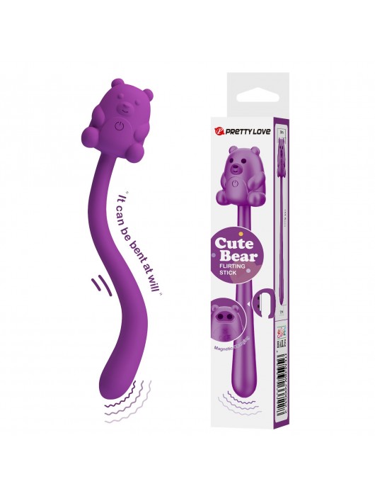 Фиолетовый универсальный гибкий вибратор - 13,3 см. - Baile