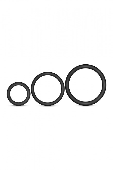 Набор из 3 черных эрекционных колец Cock Ring Set - Blush Novelties - в Шахтах купить с доставкой