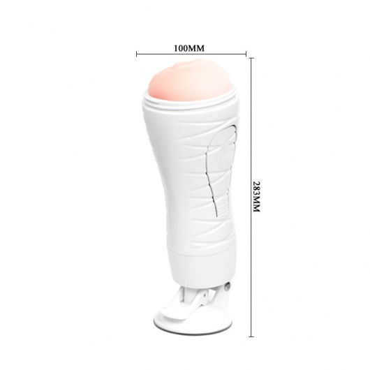 Мастурбатор-вагина Flora White с присоской и 12 режимами вибрации - Baile - в Шахтах купить с доставкой