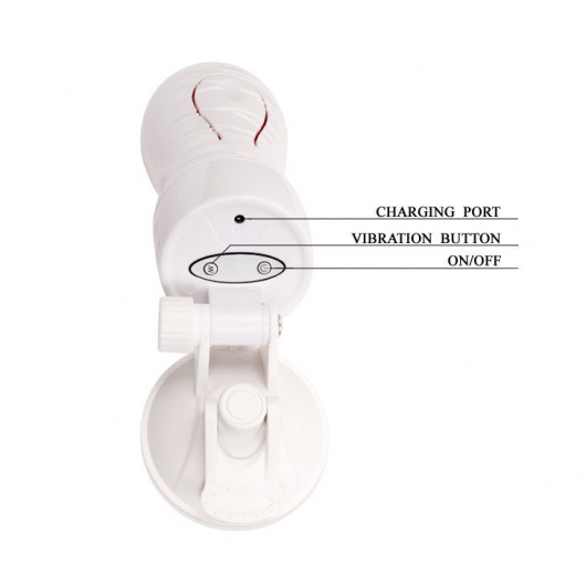 Мастурбатор-вагина Flora White с присоской и 12 режимами вибрации - Baile - в Шахтах купить с доставкой