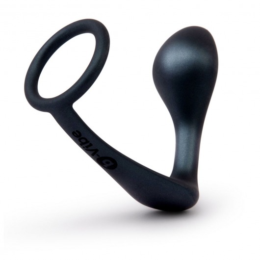 Черное эрекционное кольцо со стимулятором простаты Ringer Cock Ring   Plug - b-Vibe - в Шахтах купить с доставкой