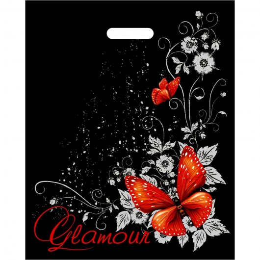 Черный пакет Glamour с вырубной ручкой (38х47 см) - Сима-Ленд - купить с доставкой в Шахтах