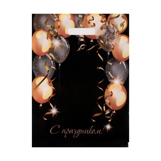 Пакет с вырубной ручкой и принтом в виде шариков (30х40 см) - Сима-Ленд - купить с доставкой в Шахтах