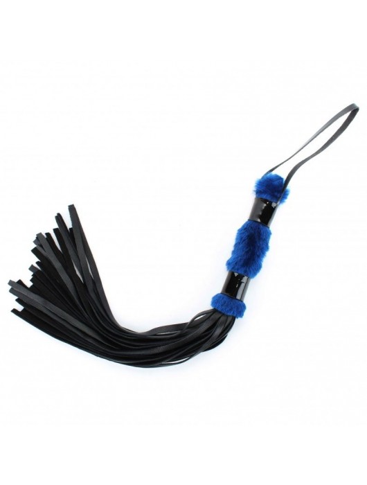 Нежная плеть с синим мехом BDSM Light - 43 см. - БДСМ Арсенал - купить с доставкой в Шахтах