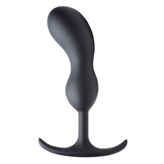 Черный массажер простаты с утяжелителями Premium Silicone Weighted Prostate Plug Large - 18,8 см. - XR Brands - в Шахтах купить с доставкой