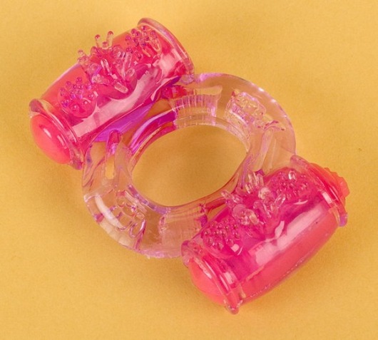 Фиолетовое виброкольцо с двумя вибропульками - Toyfa Basic - в Шахтах купить с доставкой