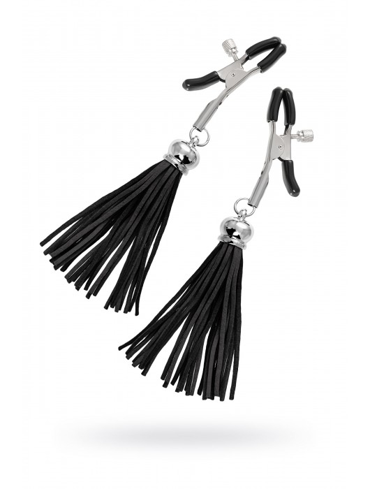 Зажимы на соски «Прищепки» с черными кисточками из замши - Pecado - купить с доставкой в Шахтах