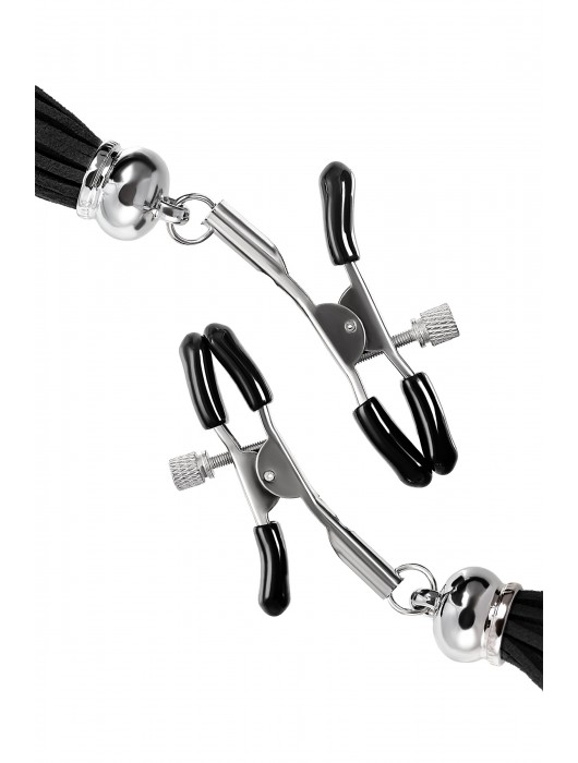 Зажимы на соски «Прищепки» с черными кисточками из замши - Pecado - купить с доставкой в Шахтах