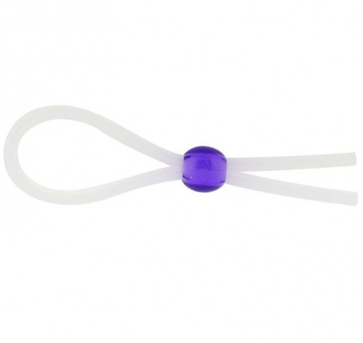 Прозрачное лассо с фиолетовой бусиной SILICONE COCK RING WITH BEAD LAVENDER - NMC - в Шахтах купить с доставкой
