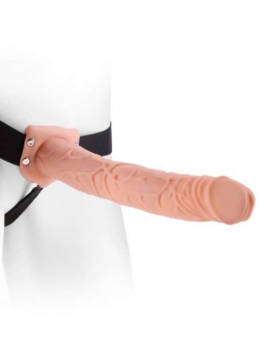 Фаллопротез телесного цвета Hollow Strap-On - 29 см. - Pipedream - купить с доставкой в Шахтах