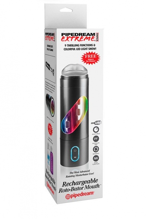 Перезаряжаемый мастурбатор-ротик Extreme Toyz Rechargeable Roto-Bator Mouth - Pipedream - в Шахтах купить с доставкой