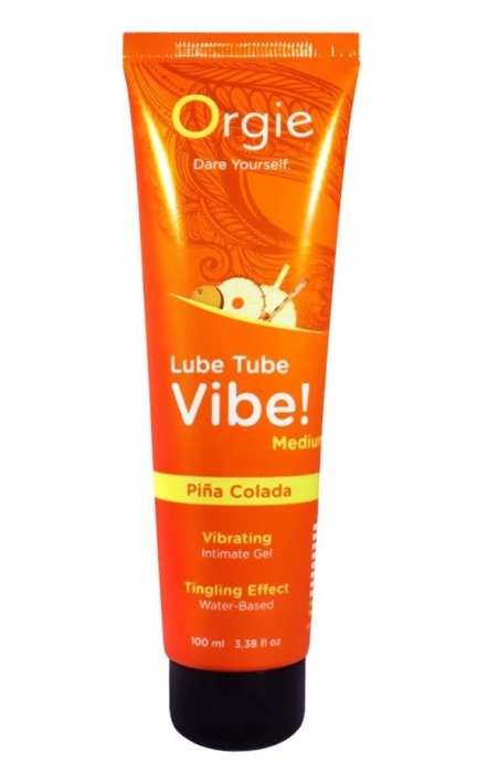 Гель с эффектом вибрации Lube Tube Vibe Medium Pina Colada - 100 мл. - ORGIE - купить с доставкой в Шахтах