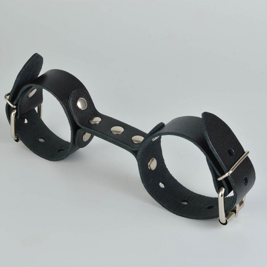 Черные кожаные наручники-фиксатор - Sitabella - купить с доставкой в Шахтах
