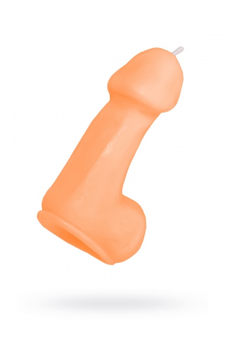 Оранжевая свеча в форме пениса - 47 гр. - Pecado - купить с доставкой в Шахтах